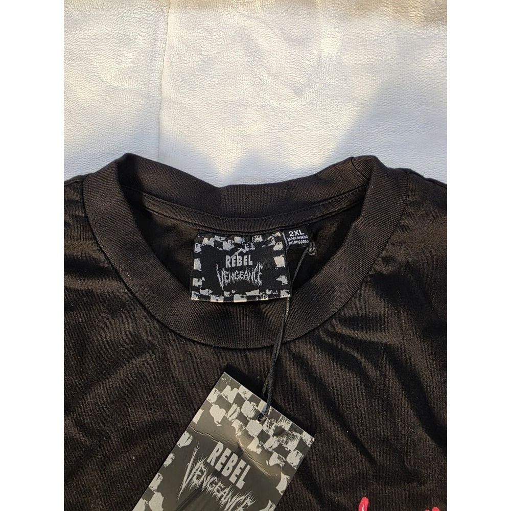New Rebel Vengeance Never Fear The Grim Reaper Skull Streetwear Graphic Tee 2XL - Picture 4 of 6